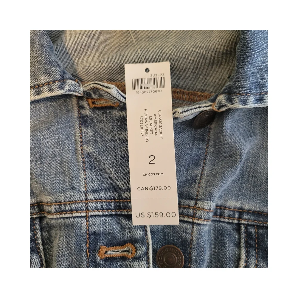 Chico's Blue Jean Jacket Relaxed Fit Timeless Design - Picture 8 of 13